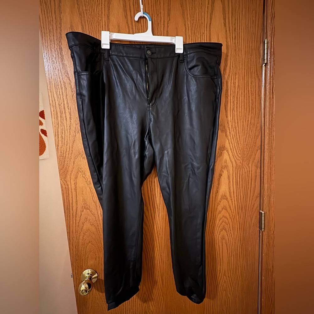 American Eagle Outfitters Black Leather Look Pants